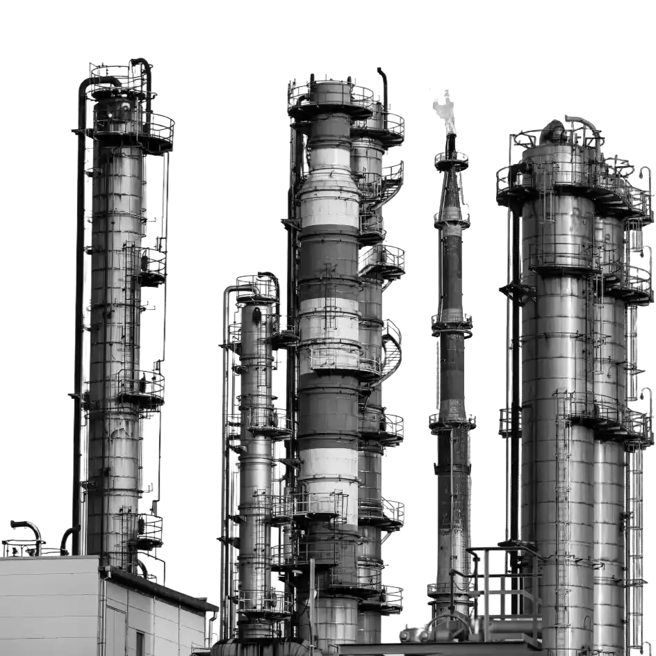 Instalación industrial con chimeneas